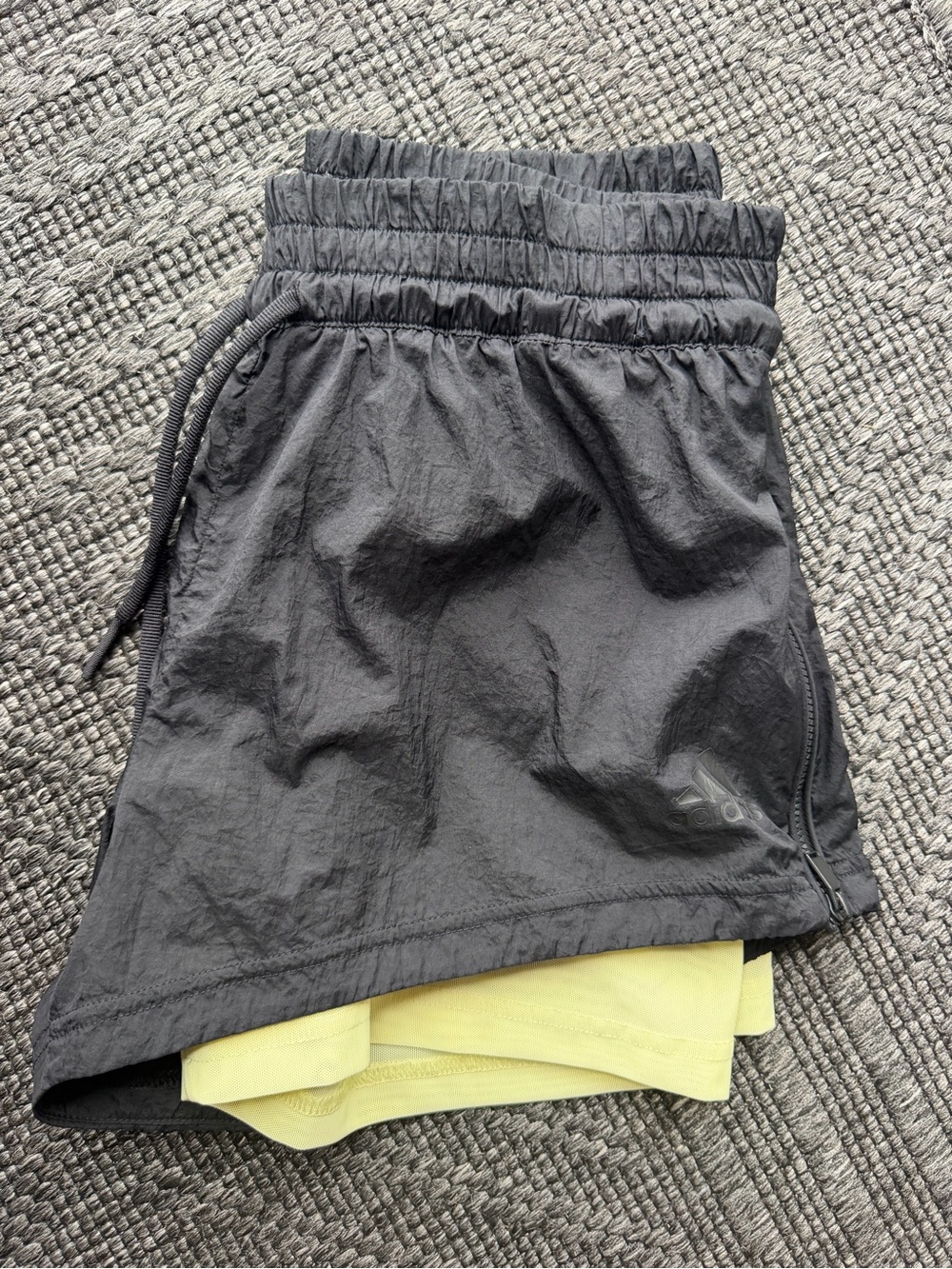 adidas Black Skort with Yellow Inner Liner